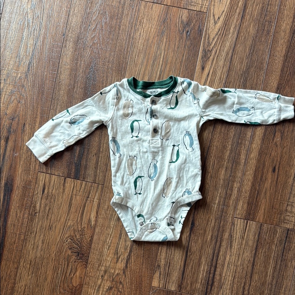 Carter's Cream and Green Bodysuit One Piece